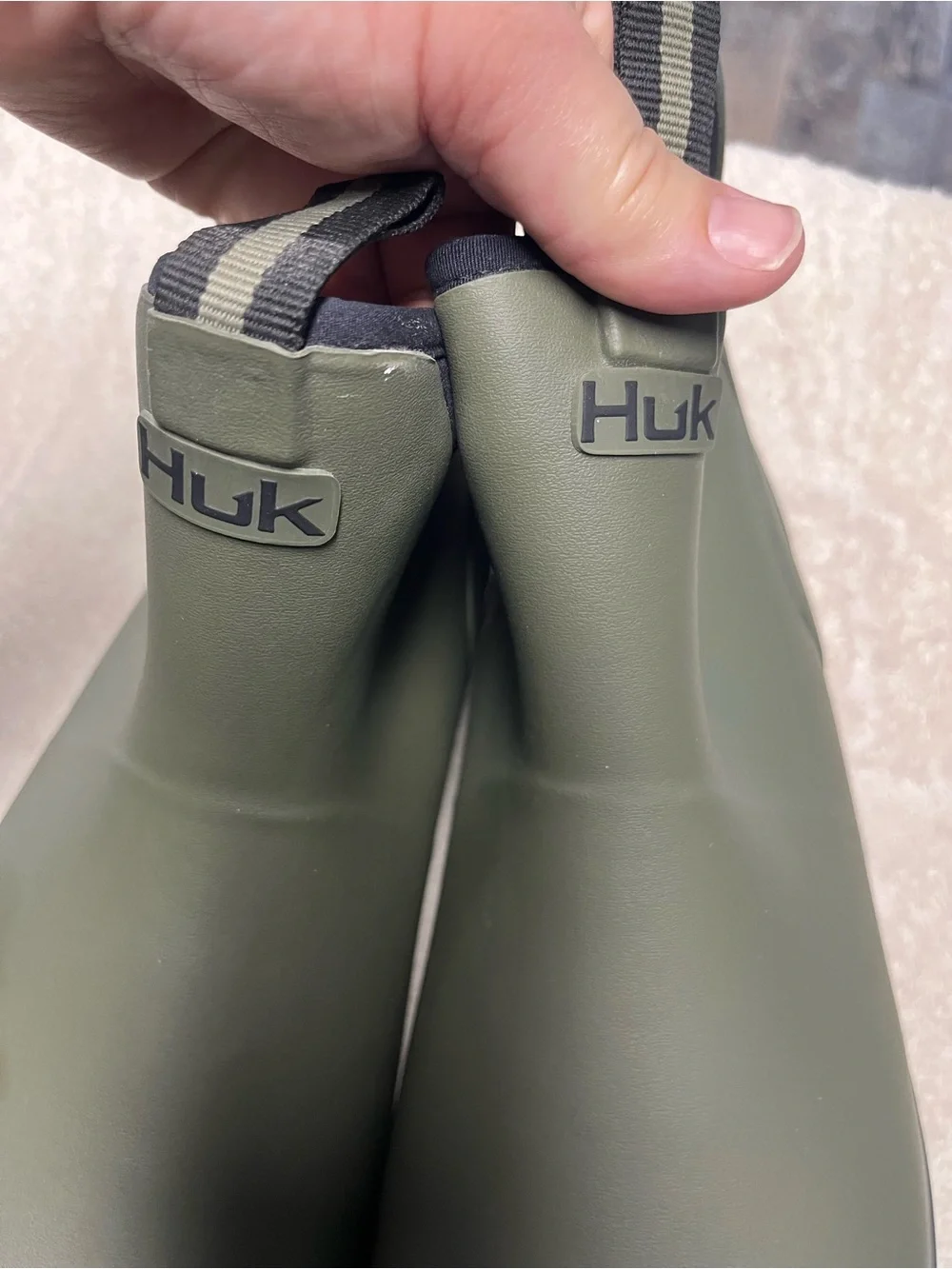 Huk Olive Green Waterproof Slip-On Rain & Snow Boots 13